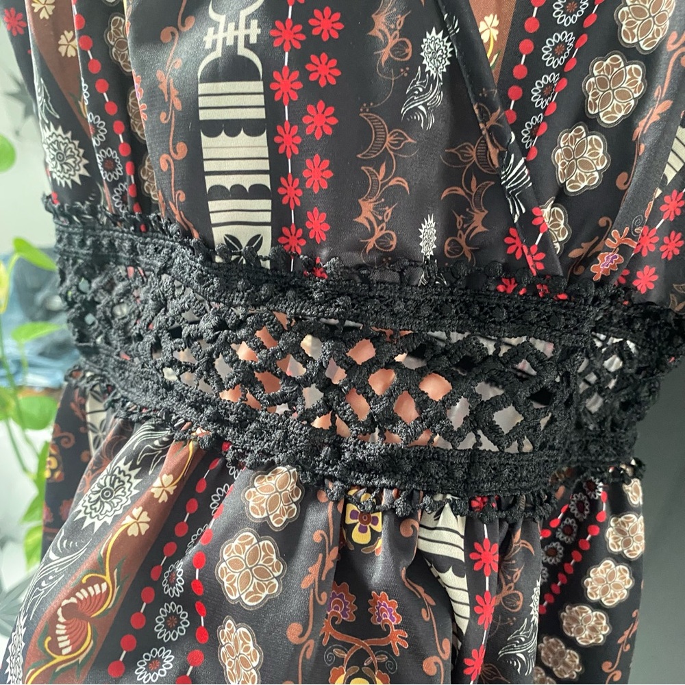 Spaghetti Strap Boho Short Dress - Picture 7 of 10